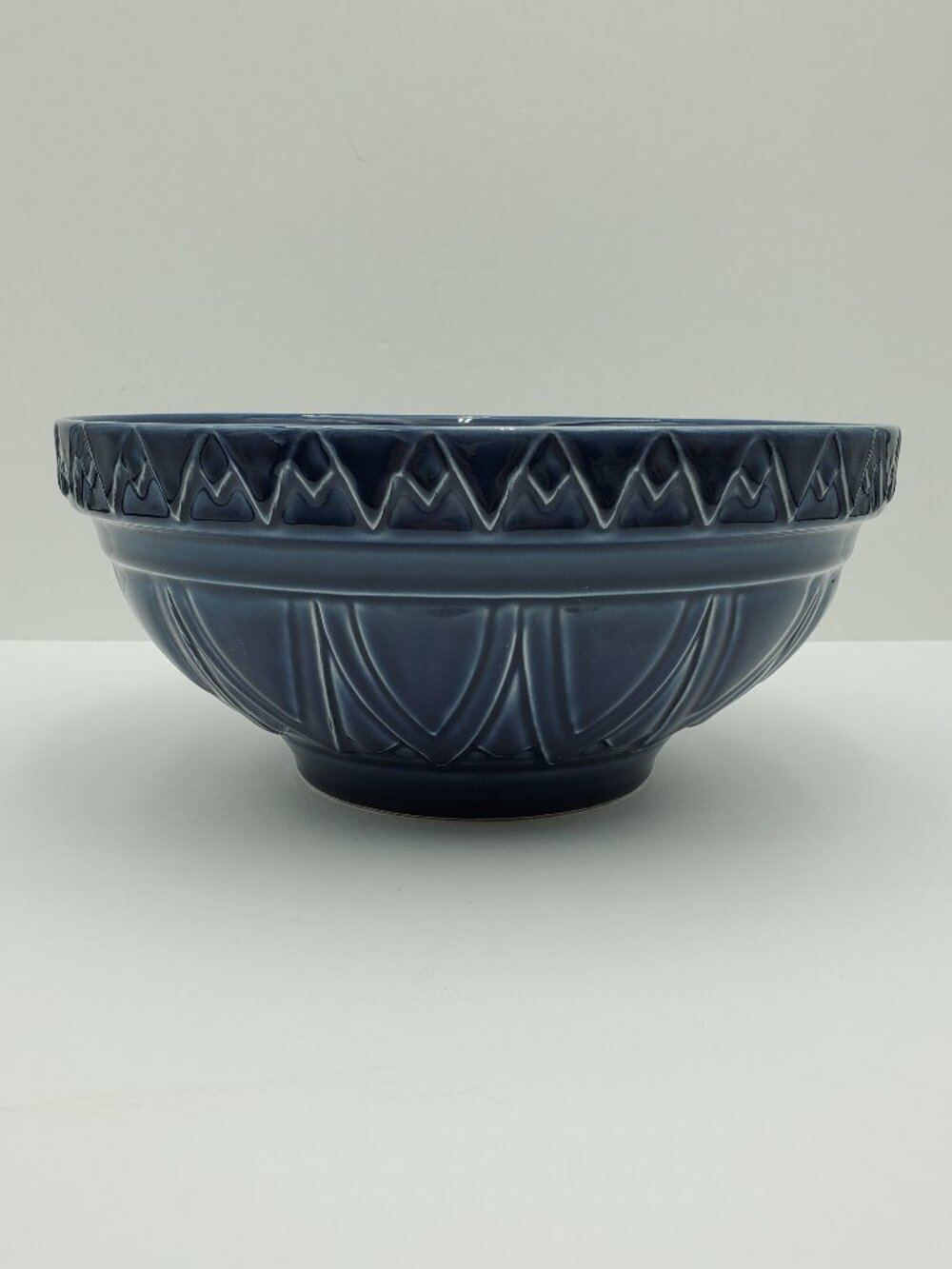 Over and Back Cobalt Blue Embossed Mixing Bowl Made in Portugal Serving Bowl